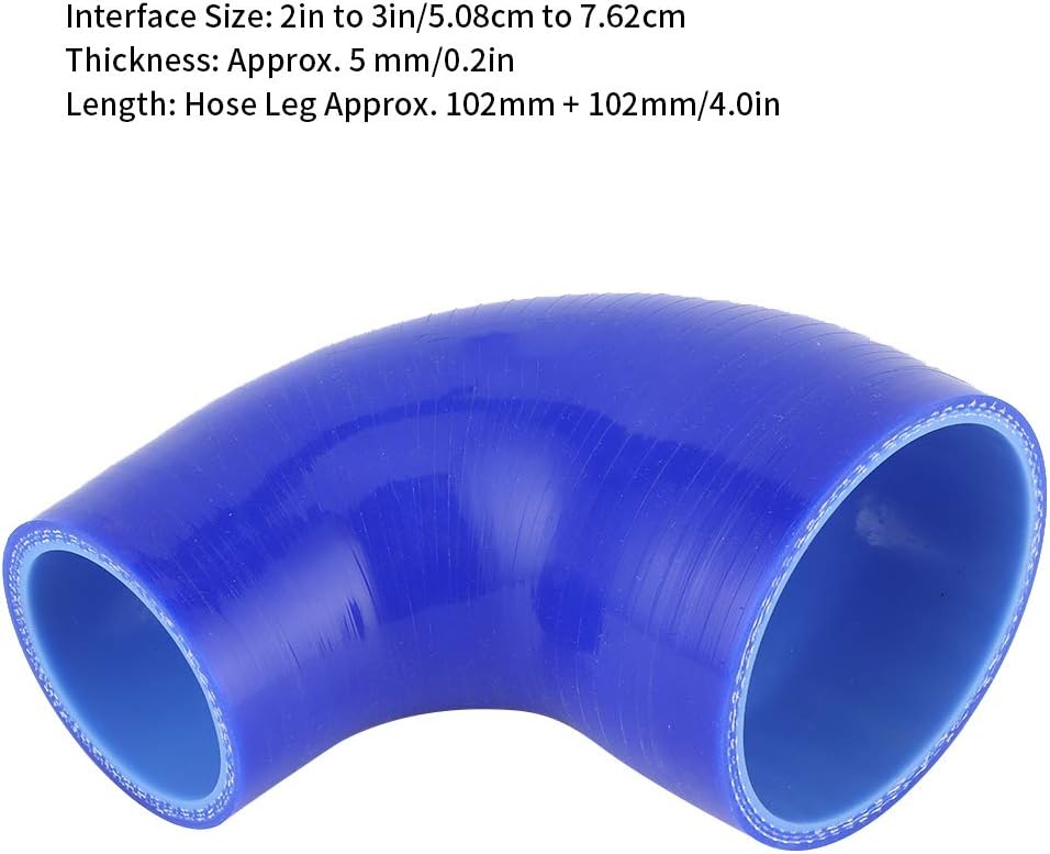 90-Grad-Winkelreduzierkupplung Silikonschlauch 4-lagig 2 bis 3 Zoll für Turbo-Einlass-Ladeluftkühler