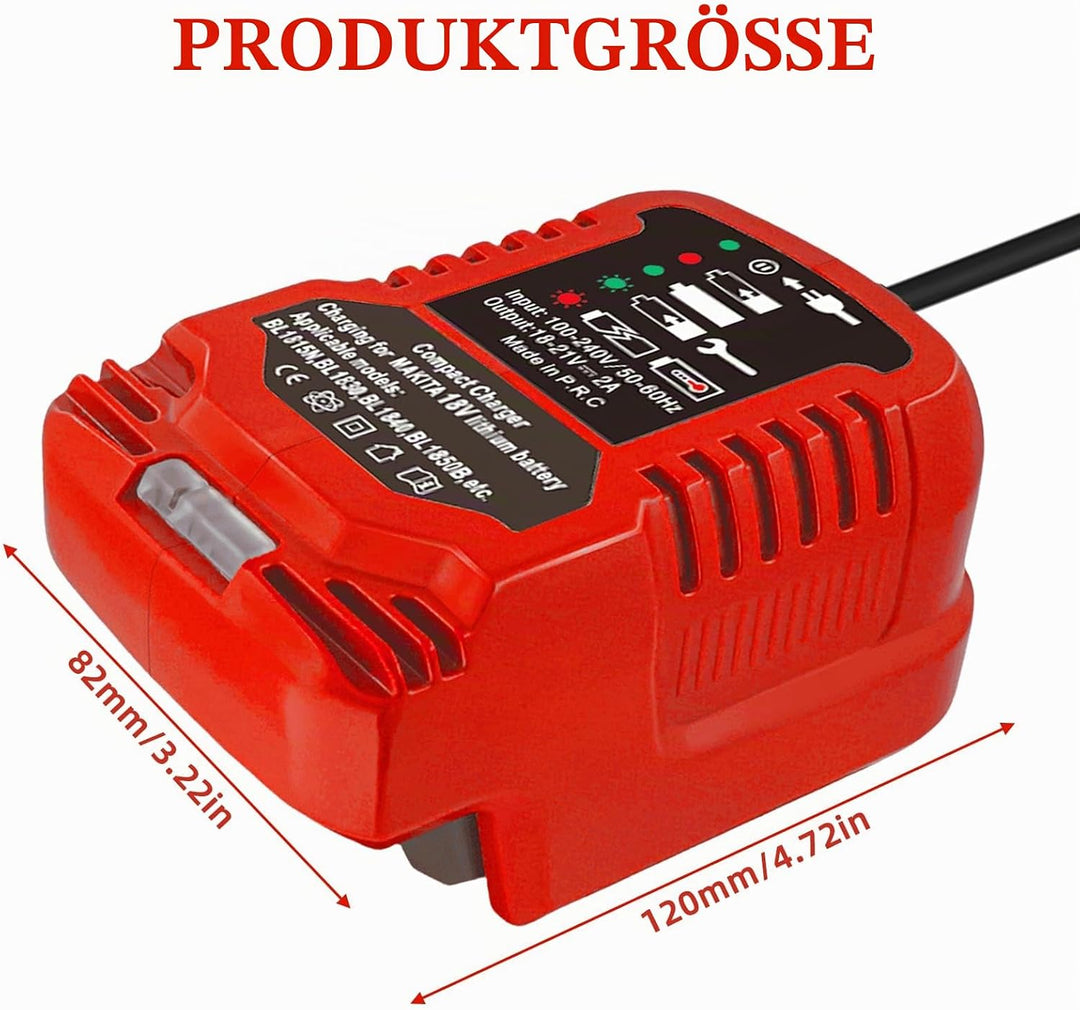 Ersatz PXC Ladegerät für Einhell 18V Power X-Change Akku - Tragbares Mini Ladegerät für Alle PXC-Akk