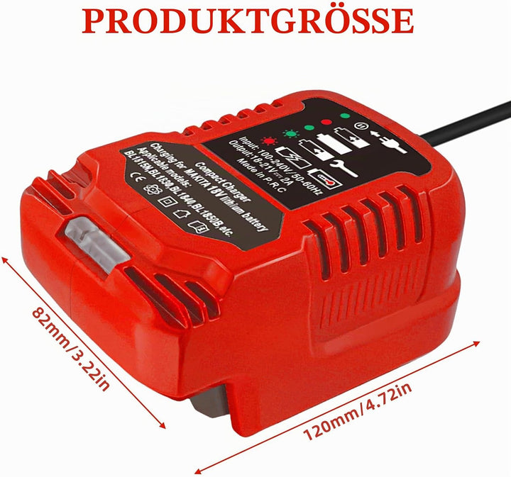 Ersatz PXC Ladegerät für Einhell 18V Power X-Change Akku - Tragbares Mini Ladegerät für Alle PXC-Akk