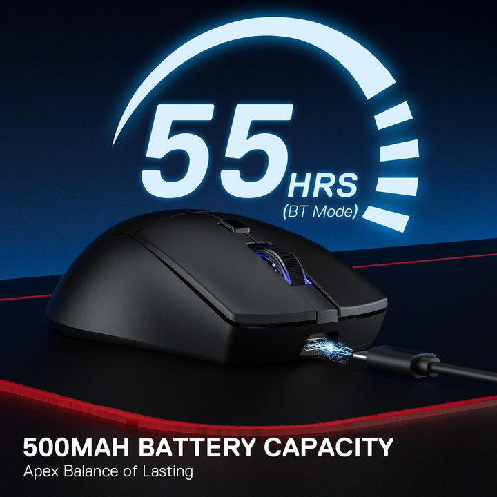 Redragon M618 LIT kabellose Gaming-Maus, optische ergonomische Maus mit 10.000 DPI und 6 programmier