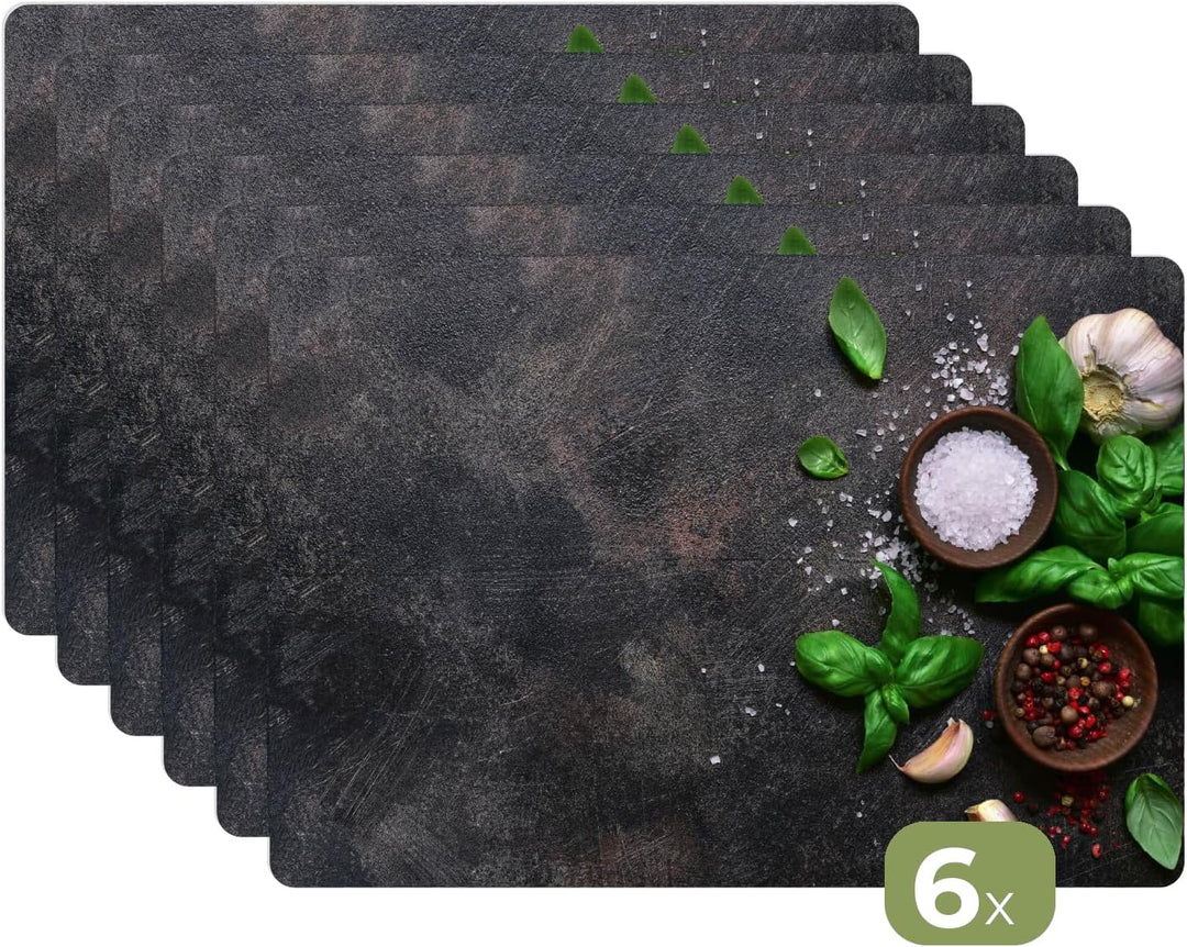 KitchenYeah© Platzsets Abwaschbar 6-Teilig 45x30 cm Tischsets Platzdeckchen rutschfeste Platzset Unt