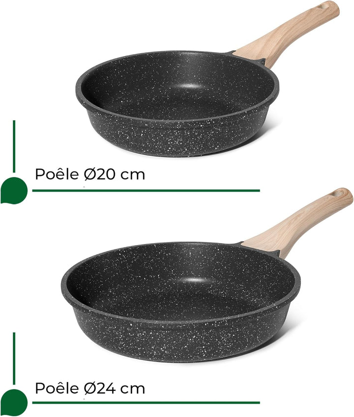 Just Perfecto Pfannen-Set, 2-teilig, 20/24 cm, Induktionsgeeignet, Antihaftbeschichtung, PFAS und PF