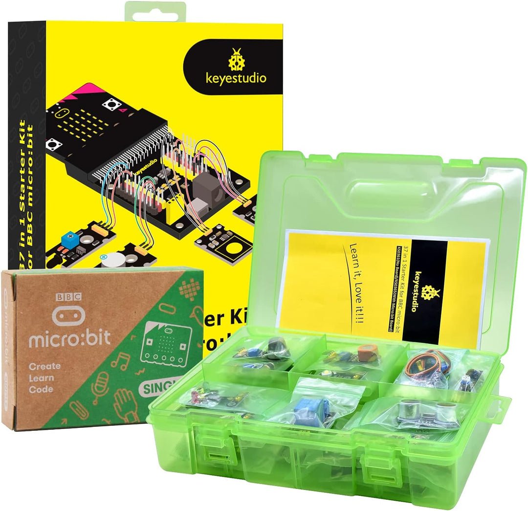 KEYESTUDIO BBC Micro:bit 37 In 1 Sensor Starto Kit | Microcontroller Starter Kit mit Microbit V2, PD