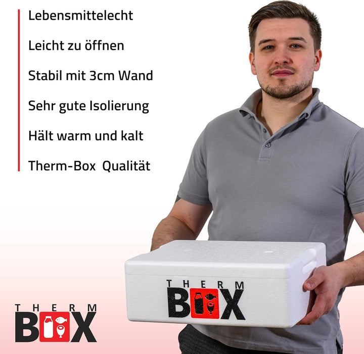 THERM BOX 7W Styroporbox 7 Liter Innen 33,5x23,5x9cm Wandstärke 3cm | Thermobox, Isolierbox, Kühlbox
