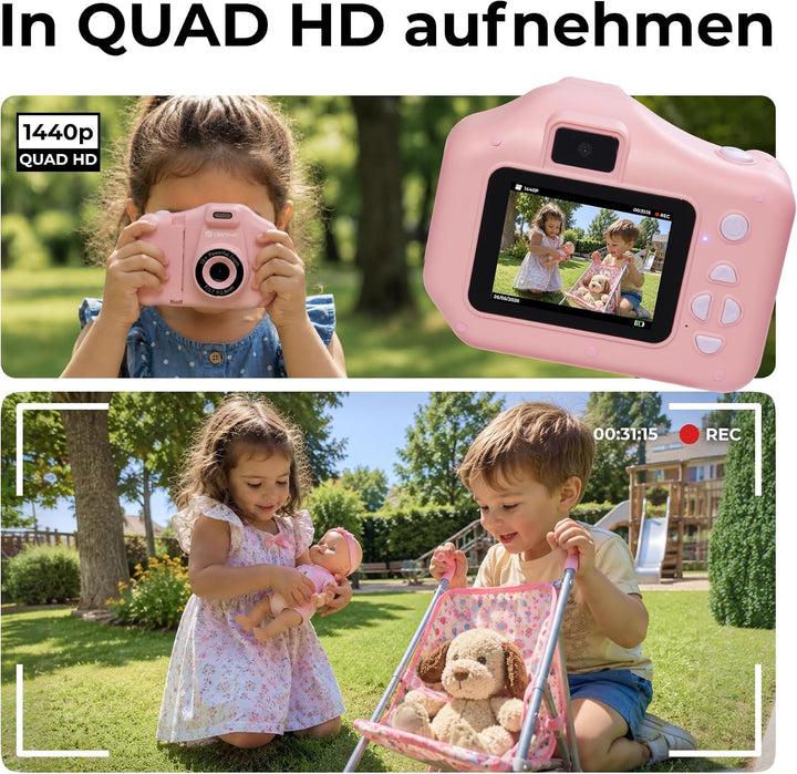 Denver KPC-1370P Sofortbildkamera Kinder mit 2,8" Display | Sofortdruck Kamera für Kinder | Kinderka
