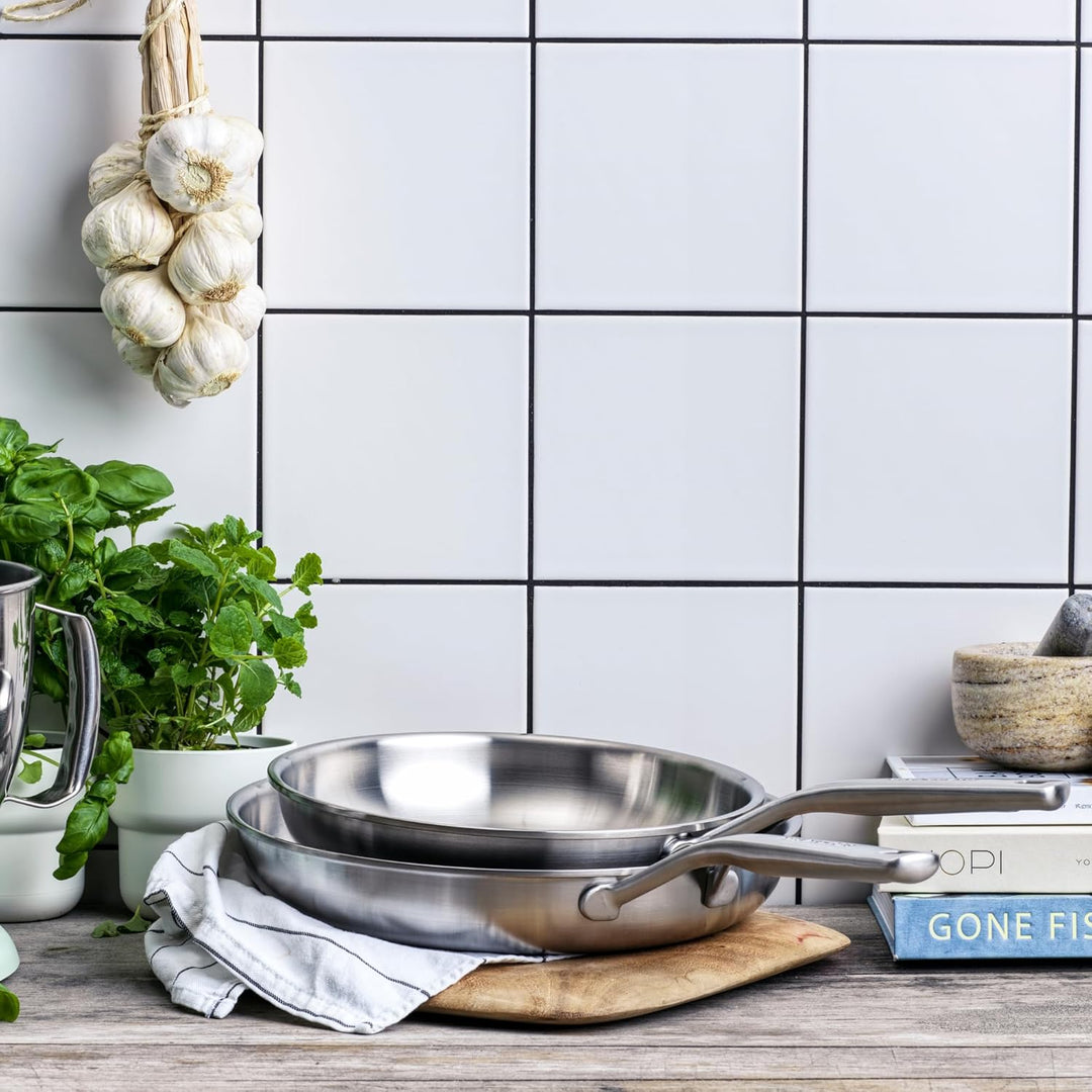 KitchenAid MultiPly Stainless Steel PFAS-freies Keramik-Antihaft-Pfannenset aus Edelstahl, 2-teilig,