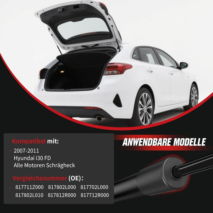 Gasfeder Heckklappe kompatibel mit Hyundai i30 FD Schrägheck (2007–2011), OTUAYAUTO 2 Stück Heckklap
