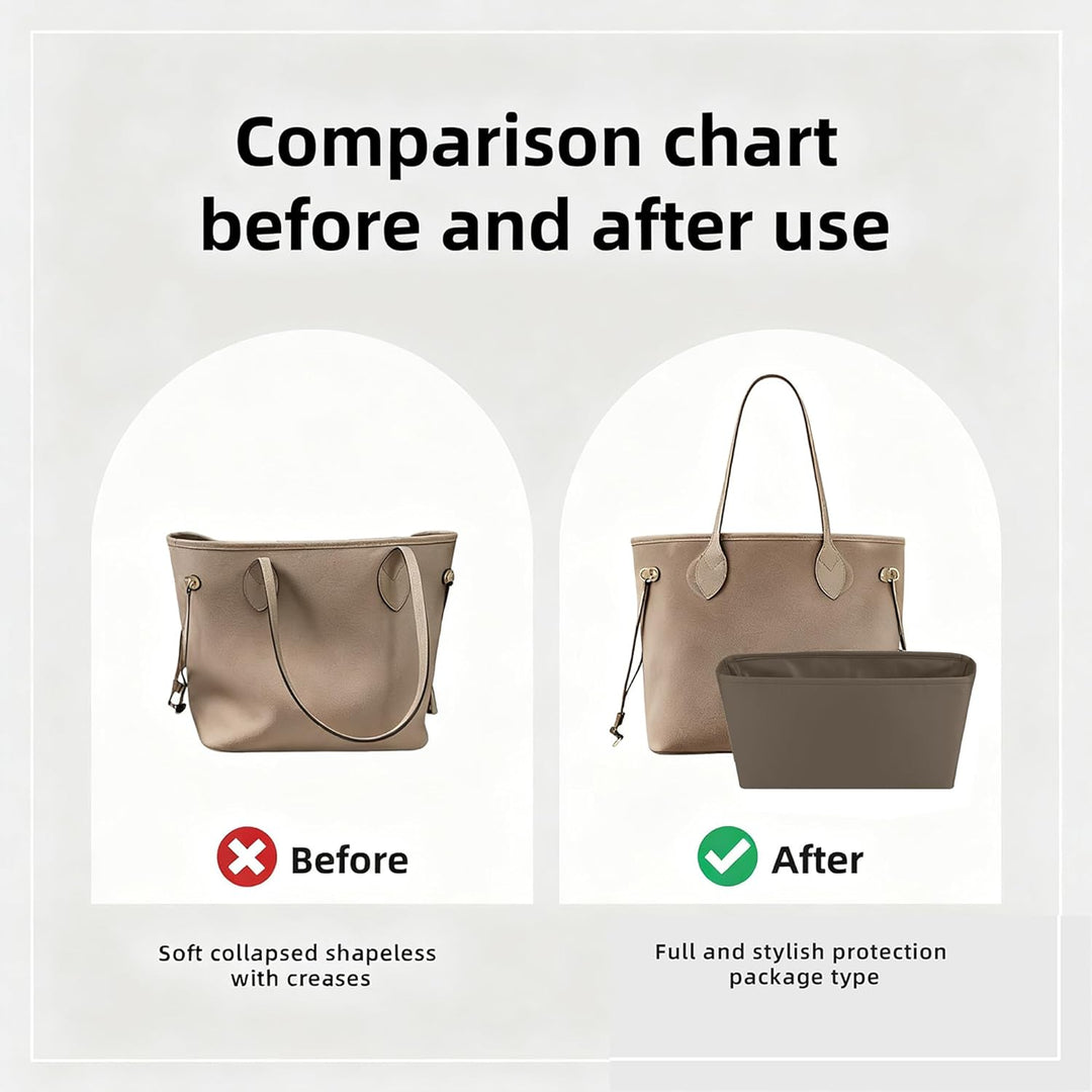 DGAZ Taschen Organizer Einsatz, Seide Innentasche für Neverfull PM/MM/GM, Leicht Taschenorganizer Sh