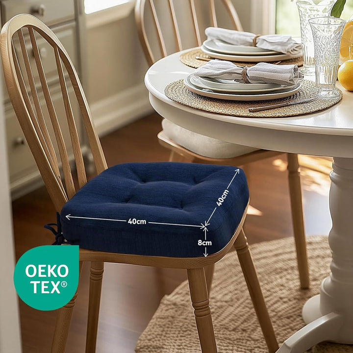 Codi Sitzkissen 40x40×8 cm 6er Set, Extra Dicke, Bequeme Stuhlkissen mit wasserabweisendem Bezug – W