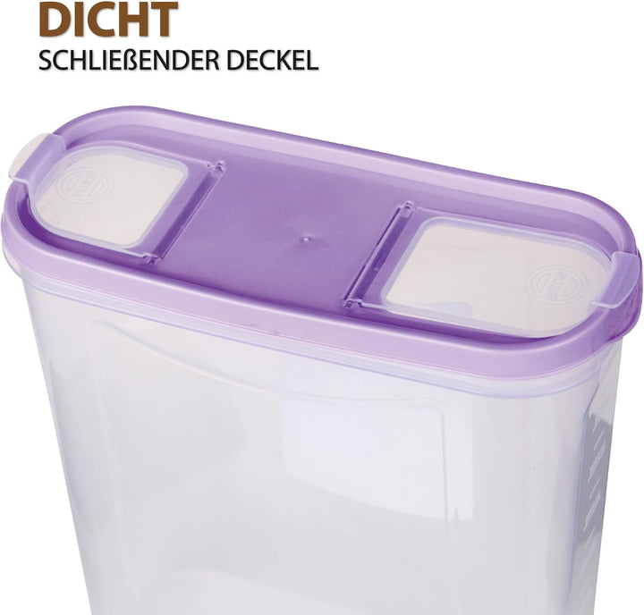 Vorratsdosen mit Deckel (3er Pack - Lila) 4,5 Liter, Luftdicht Schüttdose BPA frei lebensmittelecht,
