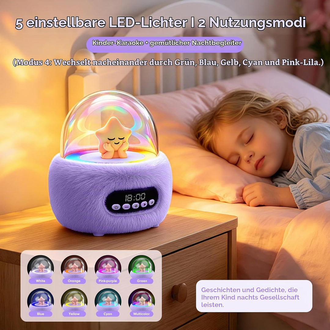 Karaoke Maschine mit 2 Bluetooth Mikrofonen für Kinder 3-8 Jahre | Tragbar, Sichere 85dB Lautstärke,