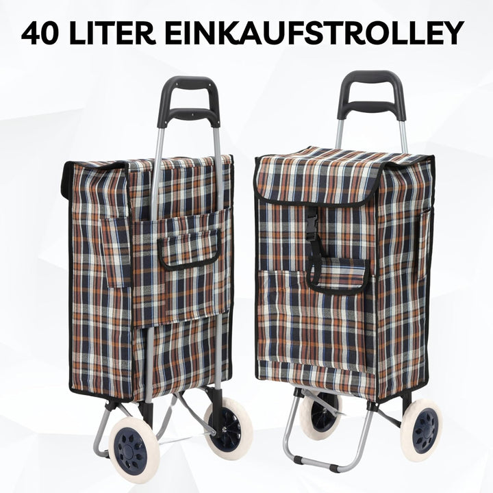 40Liter Wasserabweisender Trolley Einkaufstrolley Klappbar, Shopping Trolley, Einkaufswagen Faltbar,
