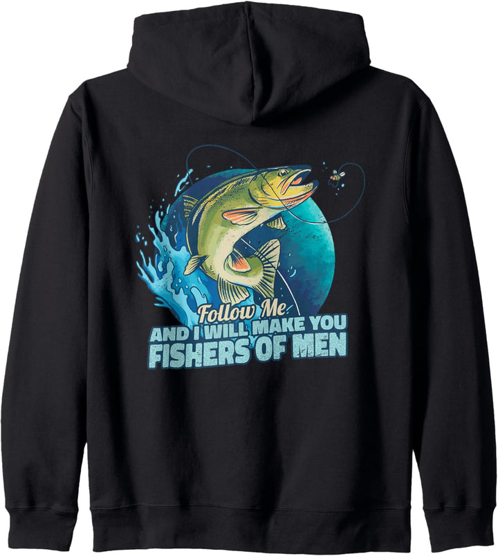 Reverse Print, Fish Animal Sea Quote Fishing Kapuzenjacke