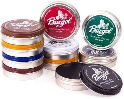 Burgol - Schuhpflegesets mit Schuhwachs - shoe wax 100 ml Blechdose: Farbe: Bordeaux (2-er Set)