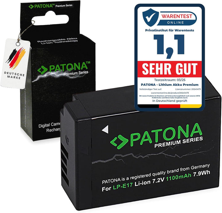 PATONA Premium Akku LP-E17, Teildekodiert Kompatibel mit Canon EOS RP R50 R100 M3 M5 M6 Mark II
