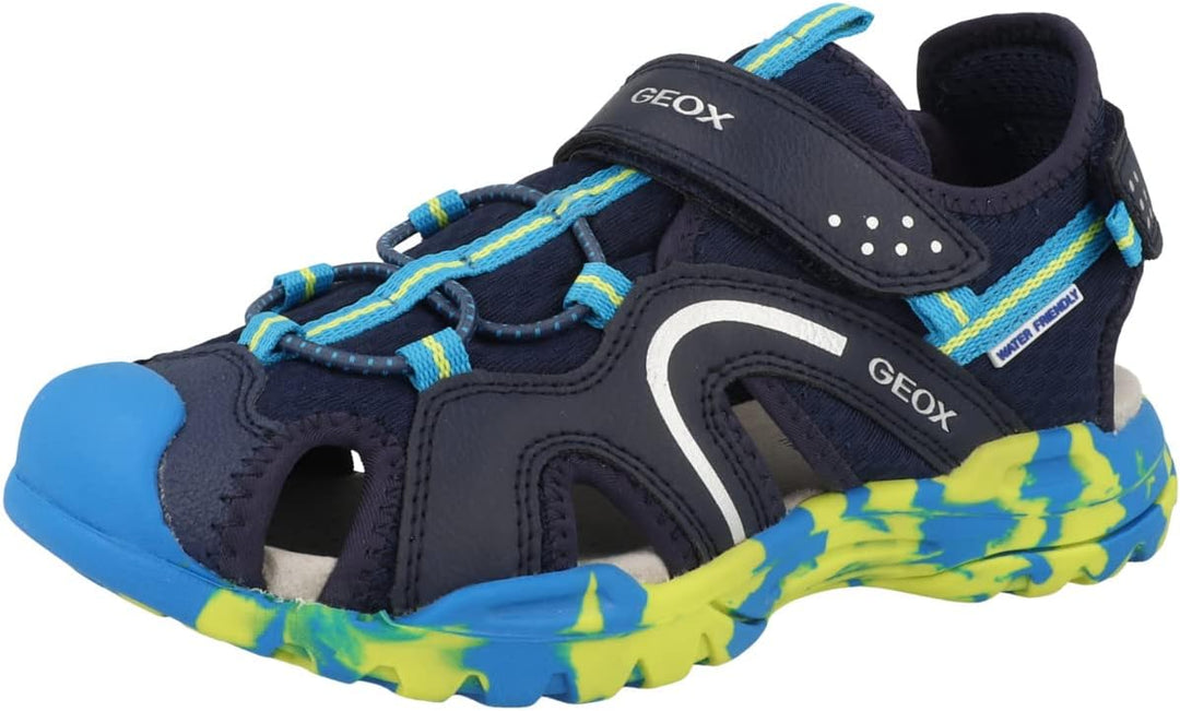 Geox Jungen J Borealis Boy Sandal 30 EU Navy Lime, 30 EU Navy Lime