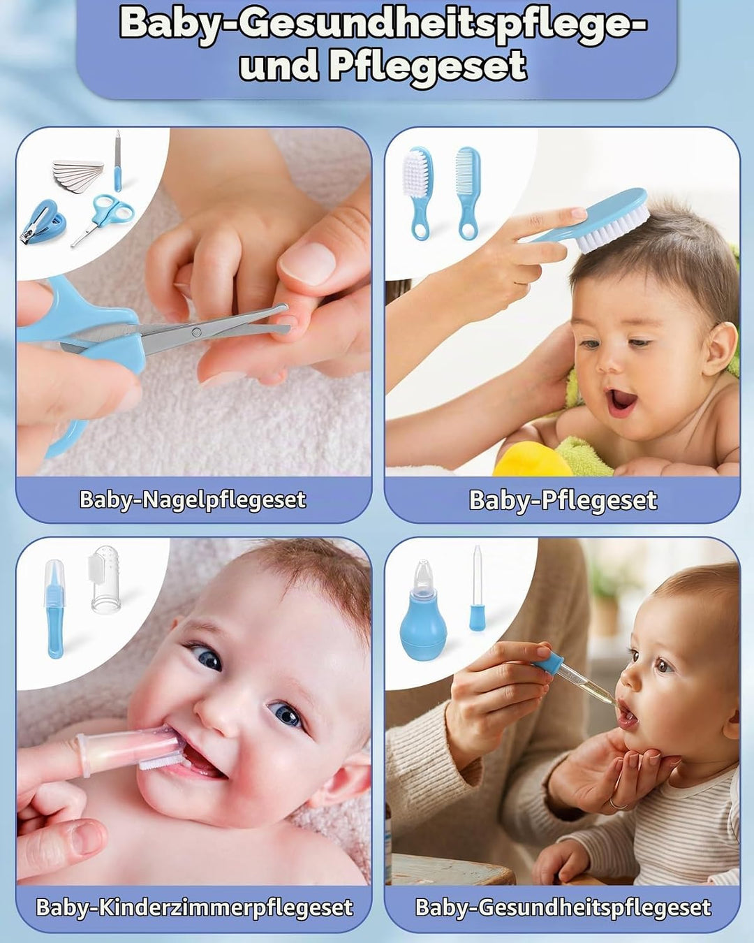 Lictin Baby Nagelfeile Elektrisch, Elektrische Nagelfeile mit 6 Schleifkopf, 26 in 1 Baby Nagelset m