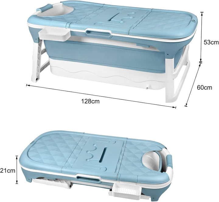 Froadp Faltbare Badewanne Erwachsene Foldable Bathtub mit Abnehmbarem Abdeckung Mobile Tragbare Falt