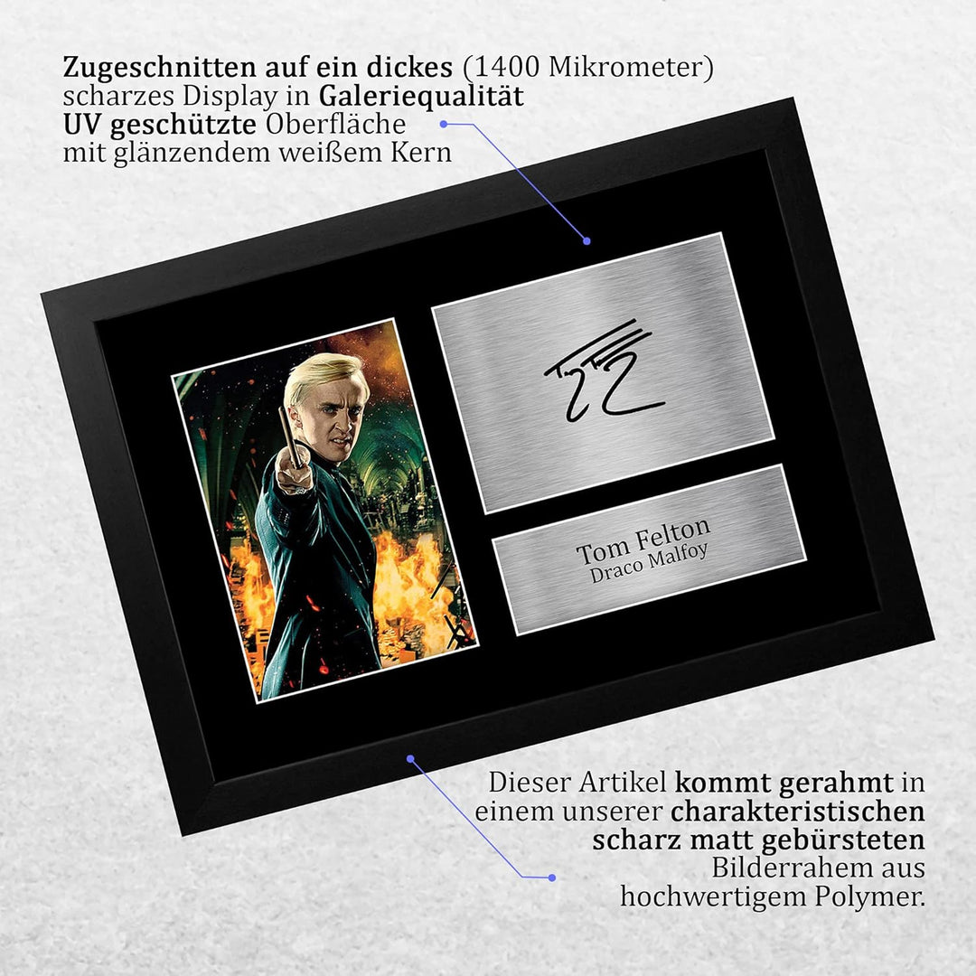 HWC Trading FR A4 Tom Felton Harry Potter Draco Malfoy Geschenke Gedrucktes Signiertes Autogramm-Bil