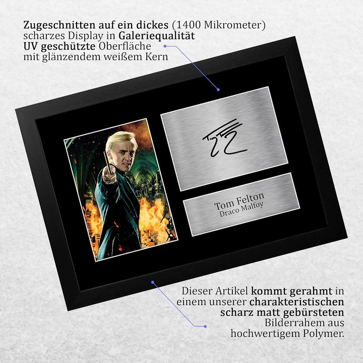 HWC Trading FR A4 Tom Felton Harry Potter Draco Malfoy Geschenke Gedrucktes Signiertes Autogramm-Bil