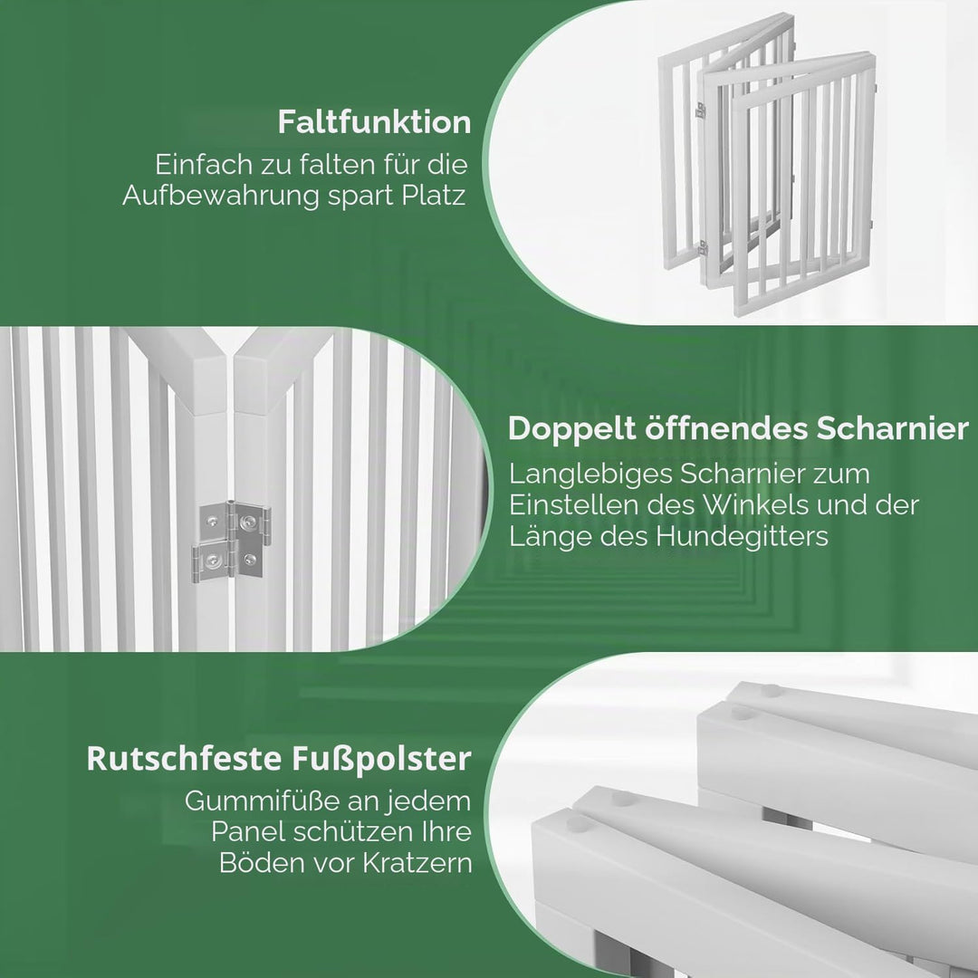 Hundegitter, hohe, freistehende Hundegitter für Türen, 4 Paneele (weiss) Weiss 4 Panel - 74"Wide 32"