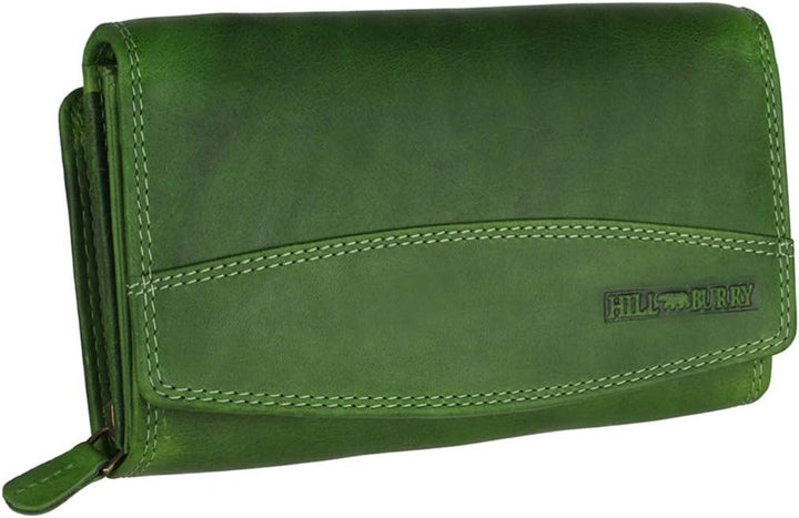 Hill Burry Geldbörse Damen Unisex Herren Portemonnaie echt naturgegerbt Leder | viel Stauraum | Sche