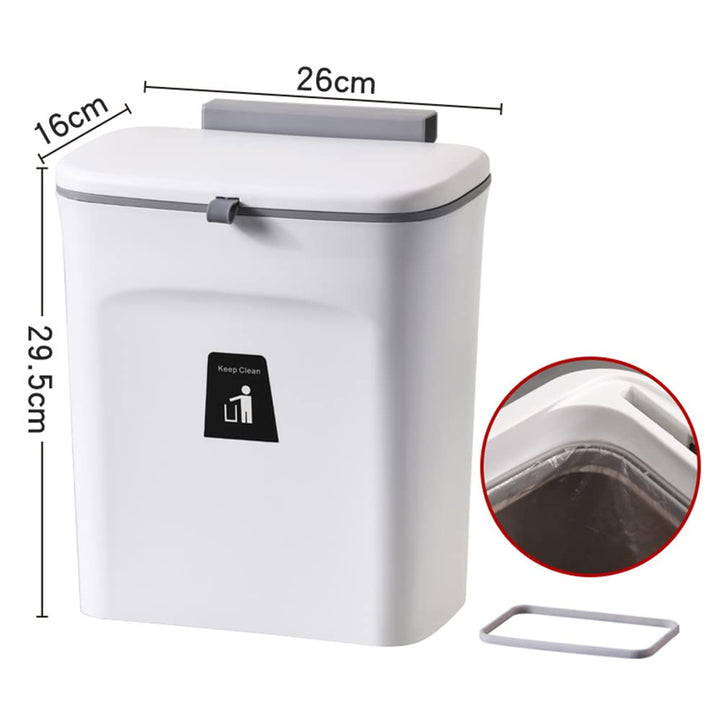 9 Liter Kompostmülleimer Küche mit Deckel, kleiner Komposteimer für Türen oder Wand, hängender Abfal