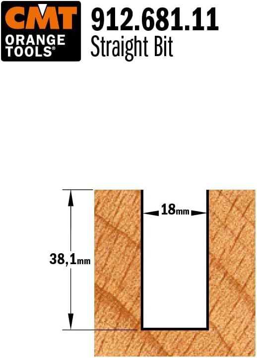 CMT Orange Tools 912.681.11 – Fräser Gerade HM S 12 D 18 x 38