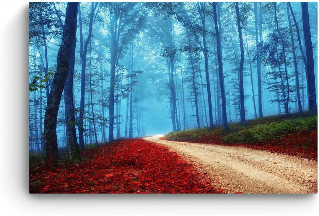 Startonight Bilder Fantasie-Rote Waldbäume, Leinwandbilder Moderne Kunst, Natur Wanddeko Kunstdrucke