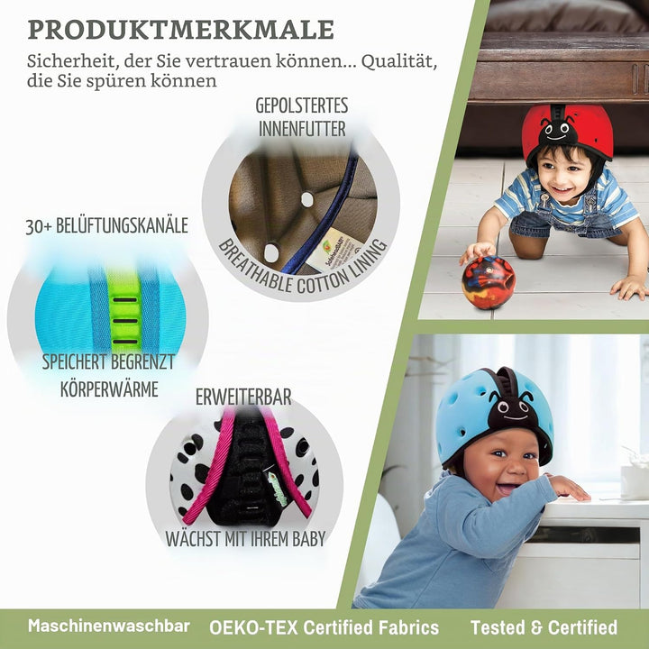 SafeheadBABY Preisgekrönter Säuglingssicherheitshelm, Babyhelm zum Krabbeln, Spazierengehen, ultrale