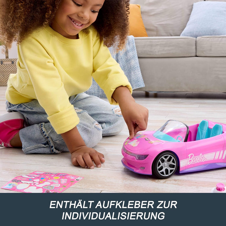 Hot Wheels Barbie Spielzeugauto, ferngesteuertes pinkfarbenes Cabrio, Platz für 2 Barbie-Puppen und