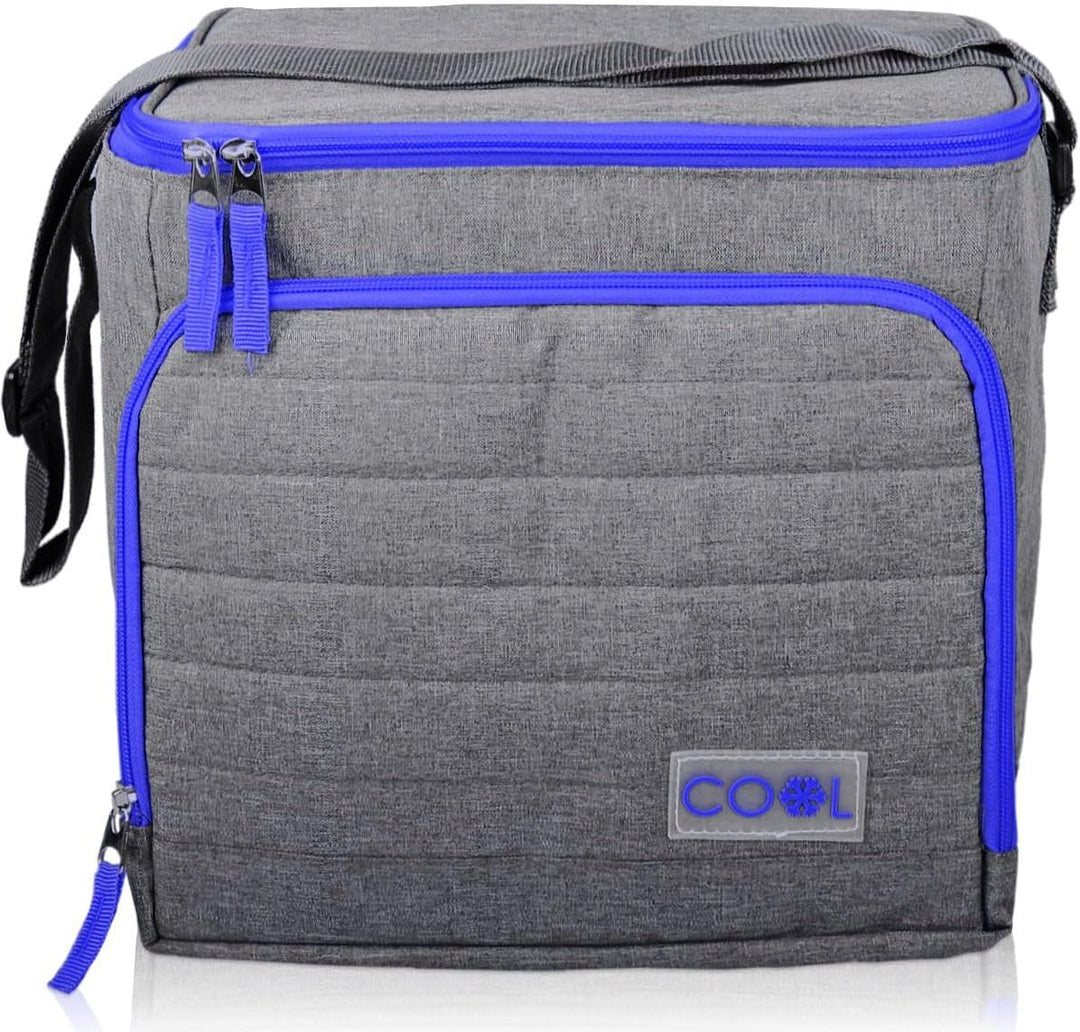18 Liter Kühltasche Thermotasche Einkauf Picknick Schwimmbad Tasche Isoliertasche Grau-Blau, Grau-Bl