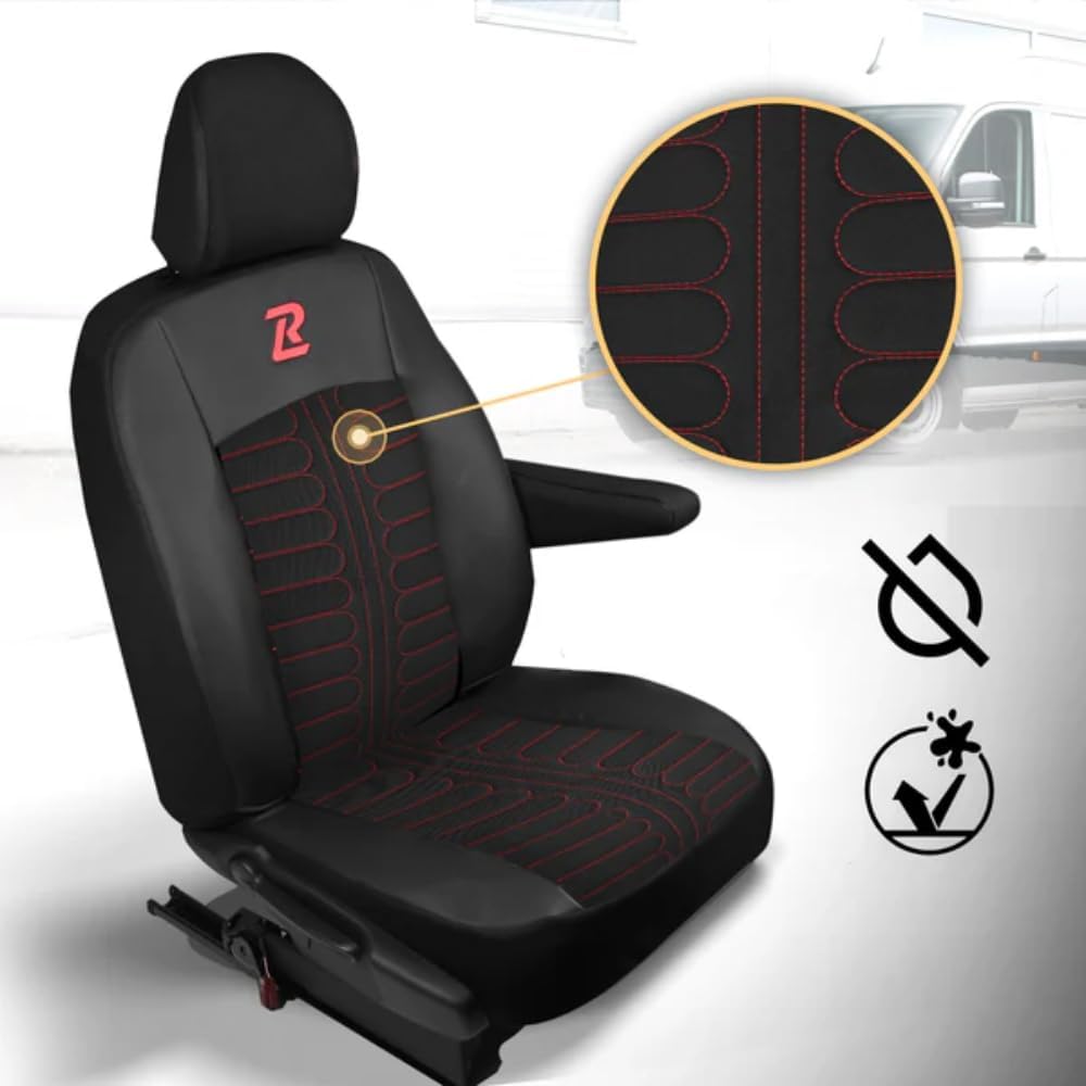 LUCARO Sitzbezüge Auto Renault Trafic 3 Opel Vivaro B FIAT Talento Nissan NV300 1+2 Sitzbank: mit Lu