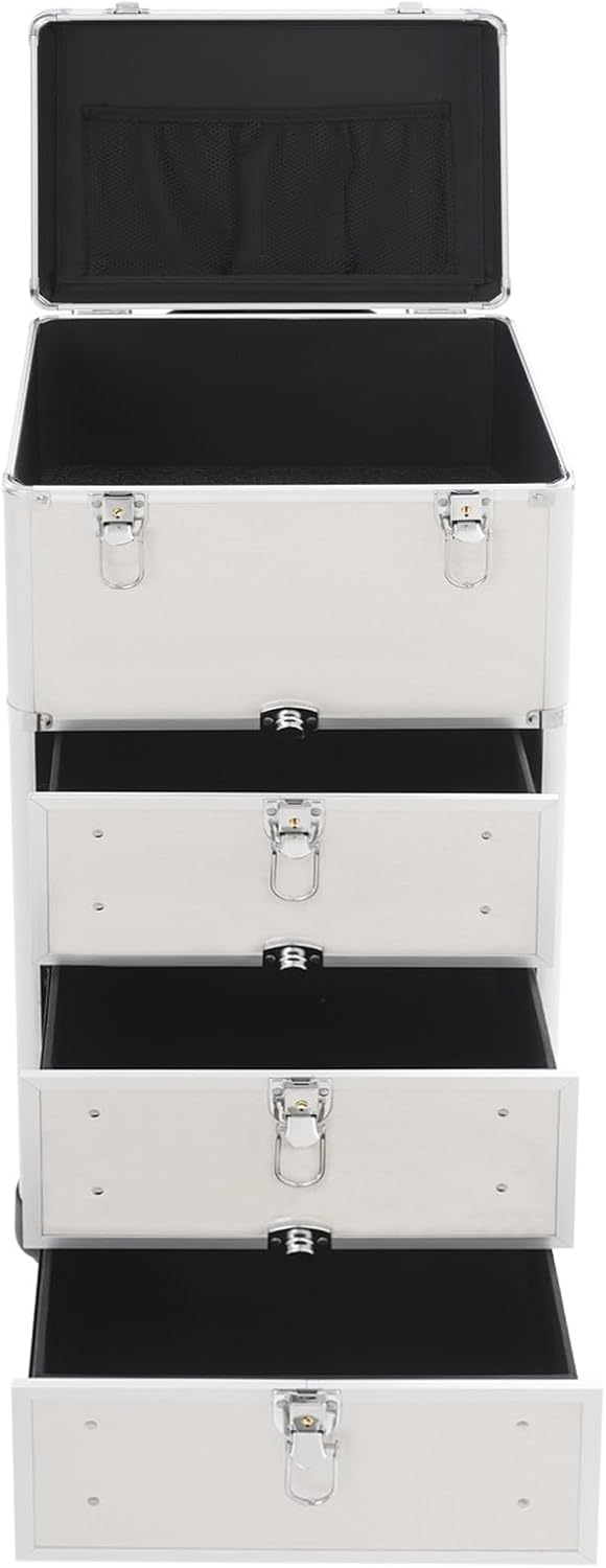 Kosmetikkoffer Rollbarer Schminkkoffer Salonwagen Professionell Makeup-Organizer Kosmetik Trolley Ma