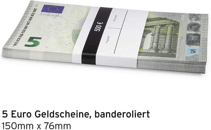 Litfax GmbH 5€ Euroschein/Euro-Geldscheine ca. 150x76 mm/banderoliert, je Pack. 75 Stück (5 PG) …, 5