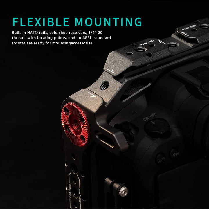 Tilta Halber Kamerakäfig für R6 Mark II mit NATO-Schiene, Kaltschuh, 1/4-Zoll-Gewinde, Positionierst