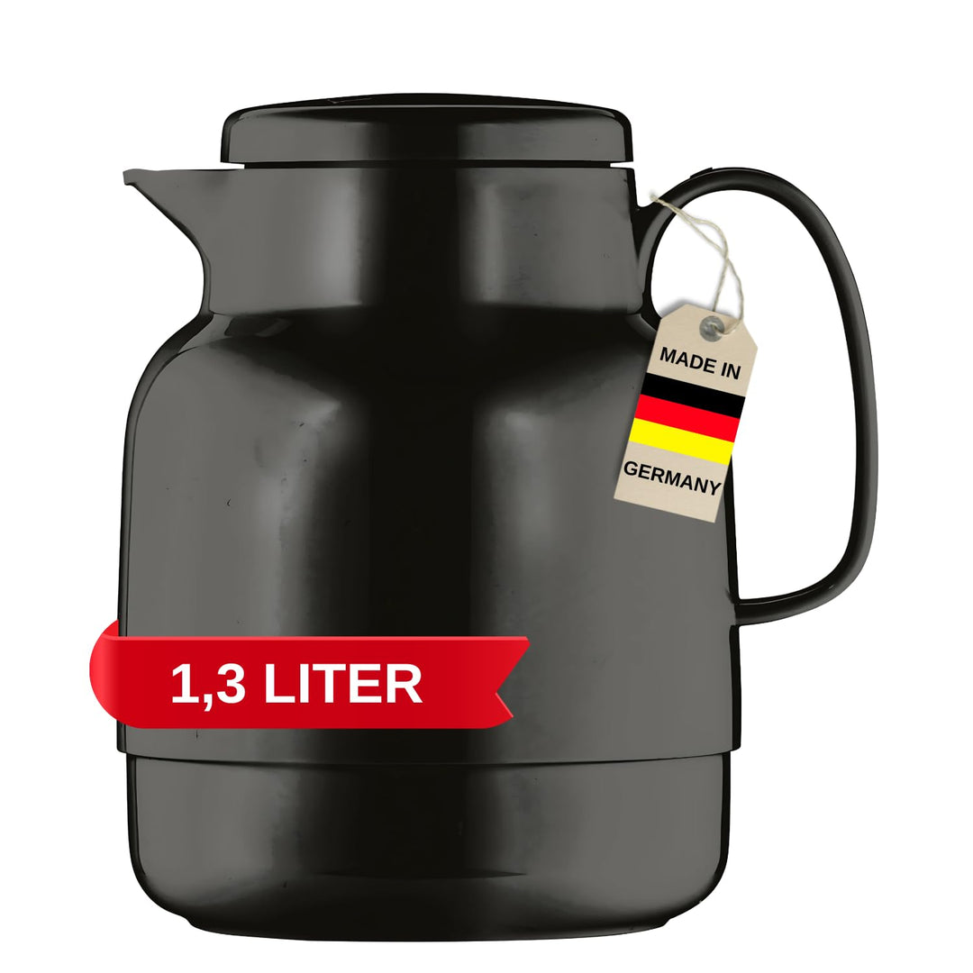 Helios Mondo Kunststoff-Isolierkanne, schwarz, 1,3 Liter 1,3 Liter Schwarz, 1,3 Liter Schwarz