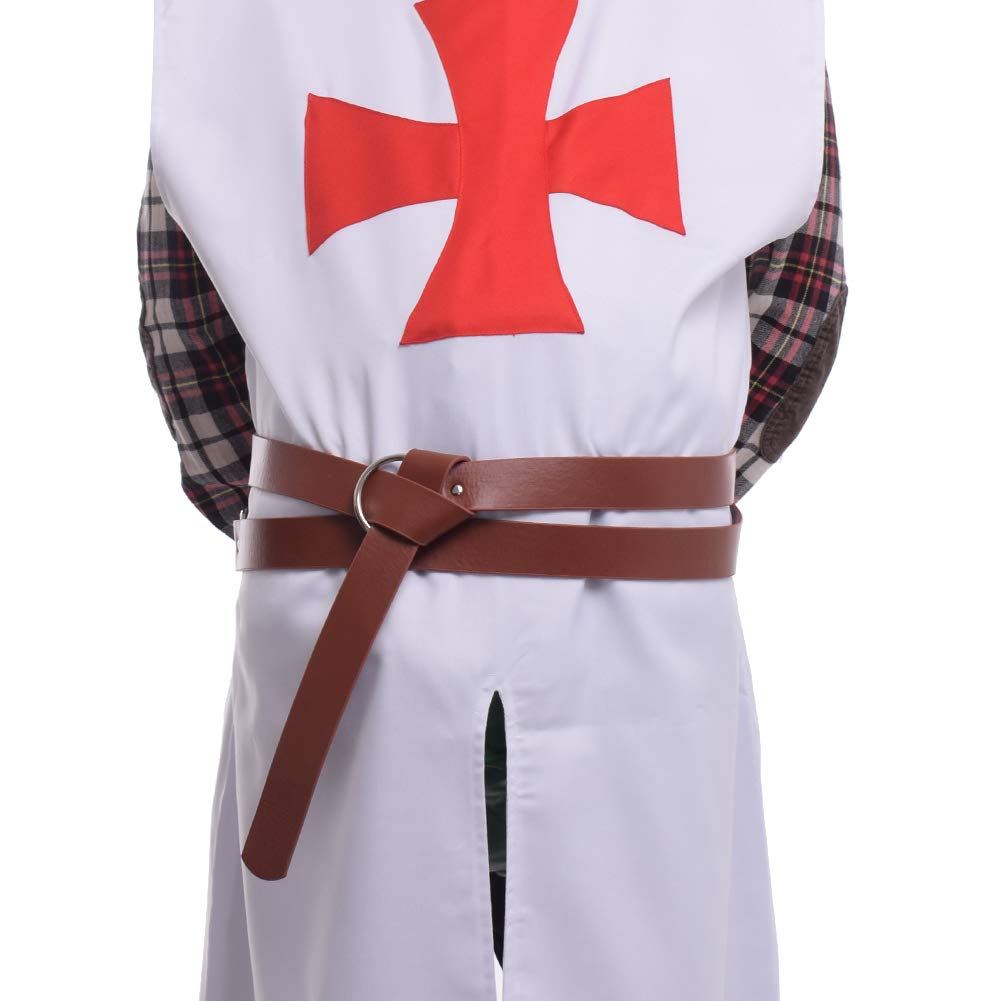 BLESSUME Mittelalterlich LARP Nachstellung Wikinger Schlacht Ritter Gürtel PU-Leder 275cm Braun, 275