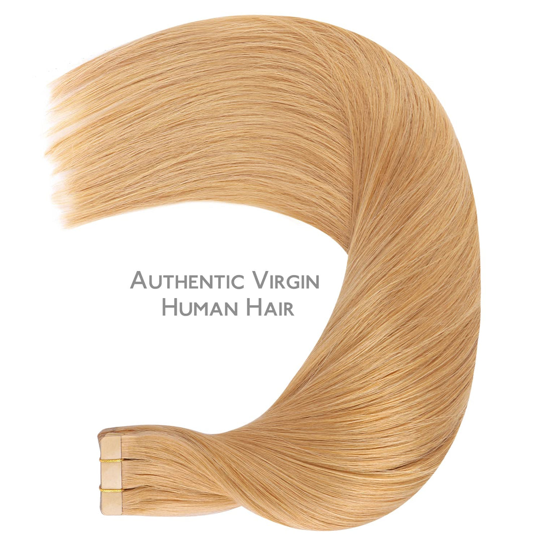 WENNALIFE Tape Extensions Echthaar, 20pcs 40g 30cm 12 Zoll Erdbeeren Blond Remy Invisible Tape Exten
