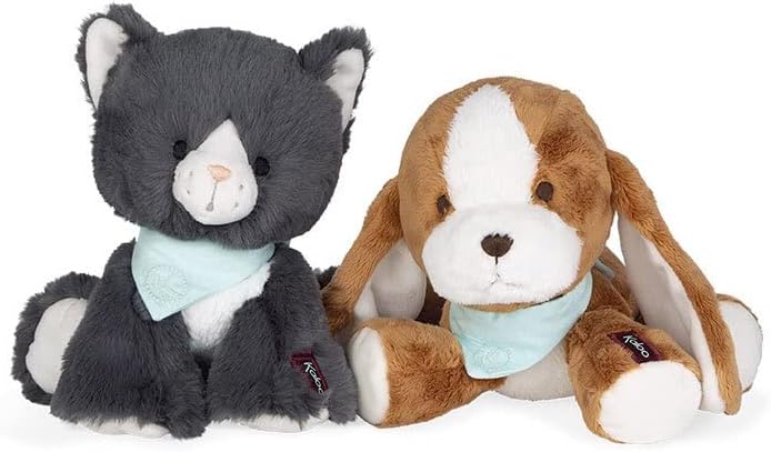 KALOO - Les Amis - Erstes Plüschtier Chamallow die Katze - 18 cm - superweiches Material - Geschenkb