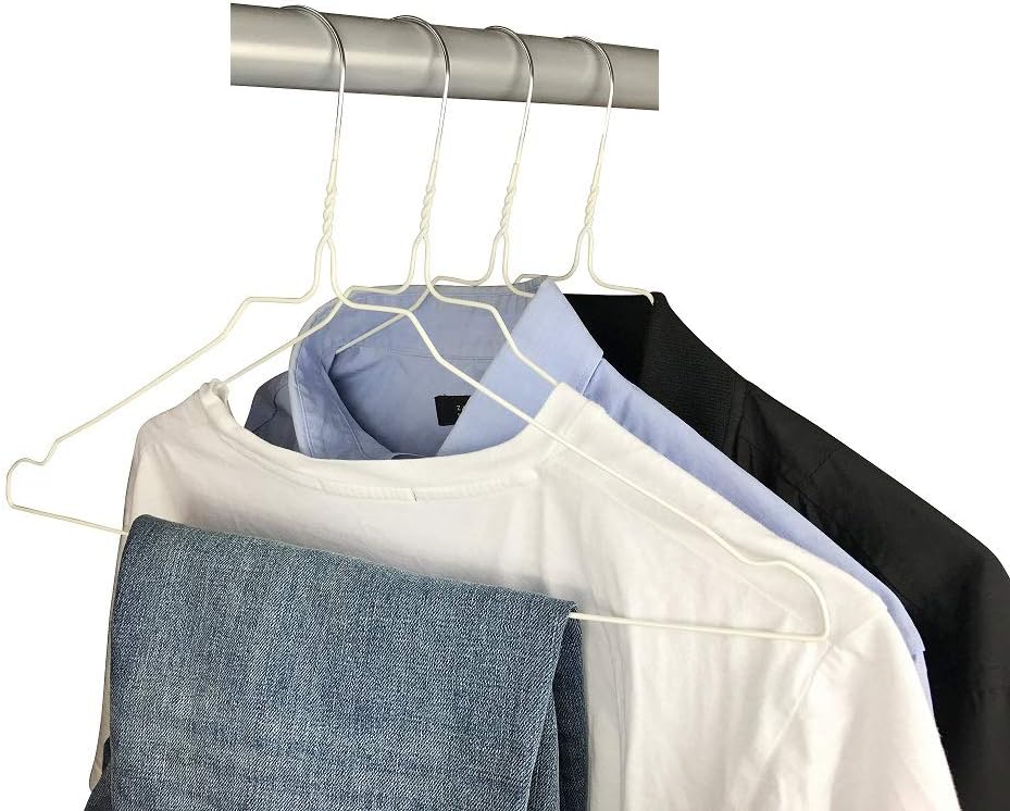 RSR Hangers Drahtbügel Kleiderbügel aus Metall 100 Stück Weiss Metallkleiderbügel Set Drahtkleiderbü