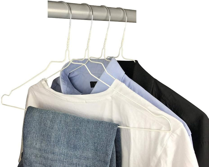 RSR Hangers Drahtbügel Kleiderbügel aus Metall 100 Stück Weiss Metallkleiderbügel Set Drahtkleiderbü