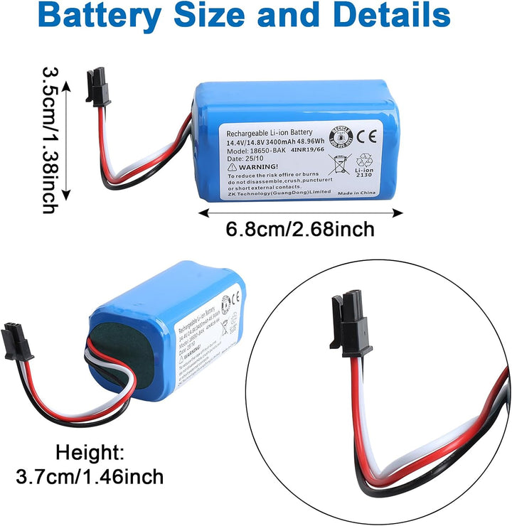 Ersatzakku Kompatibel mit AIRROBO P30 Vacuum Cleaner, Batterie Replacement for H18650CH-4S1PPCM2600
