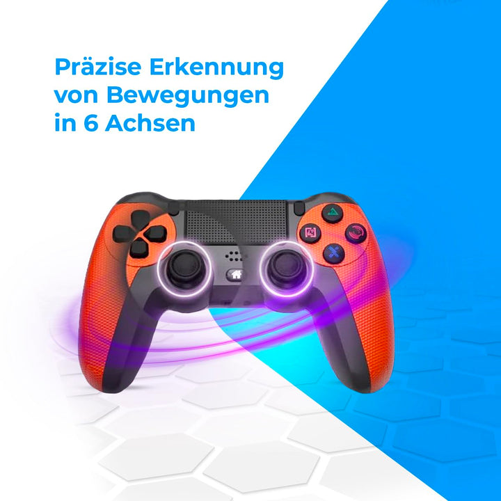 NK Wireless Controller für PS4 / PS3 / PC/Mobile - Wireless Controller mit Dualshock, 6-Achsen-Erken