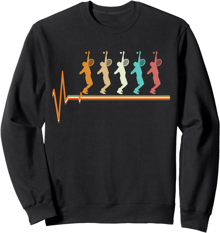 Tennis-Hemd, Retro Vintage Tennis Heartbeat Sweatshirt