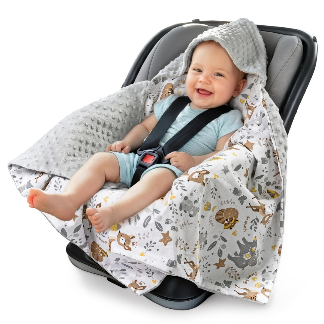 Medi Partners Einschlagdecke Baby Babyschale 100% Baumwolle für Sommer 85x85cm Kinderwagen Kuschelde