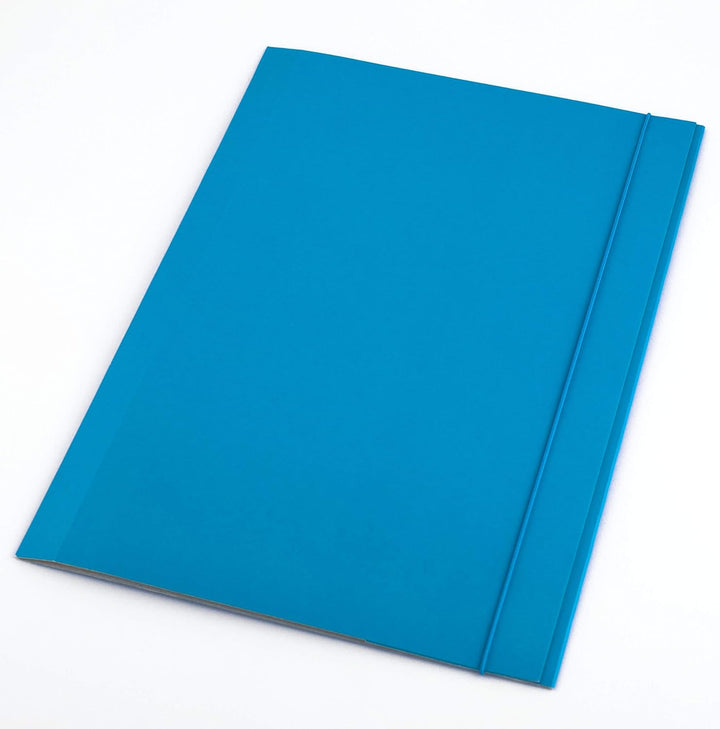 D.RECT 25 Stück Sammelmappe aus Karton | Postmappe mit Gummiband | 300g Blau Blau 25 Stück, Blau 25