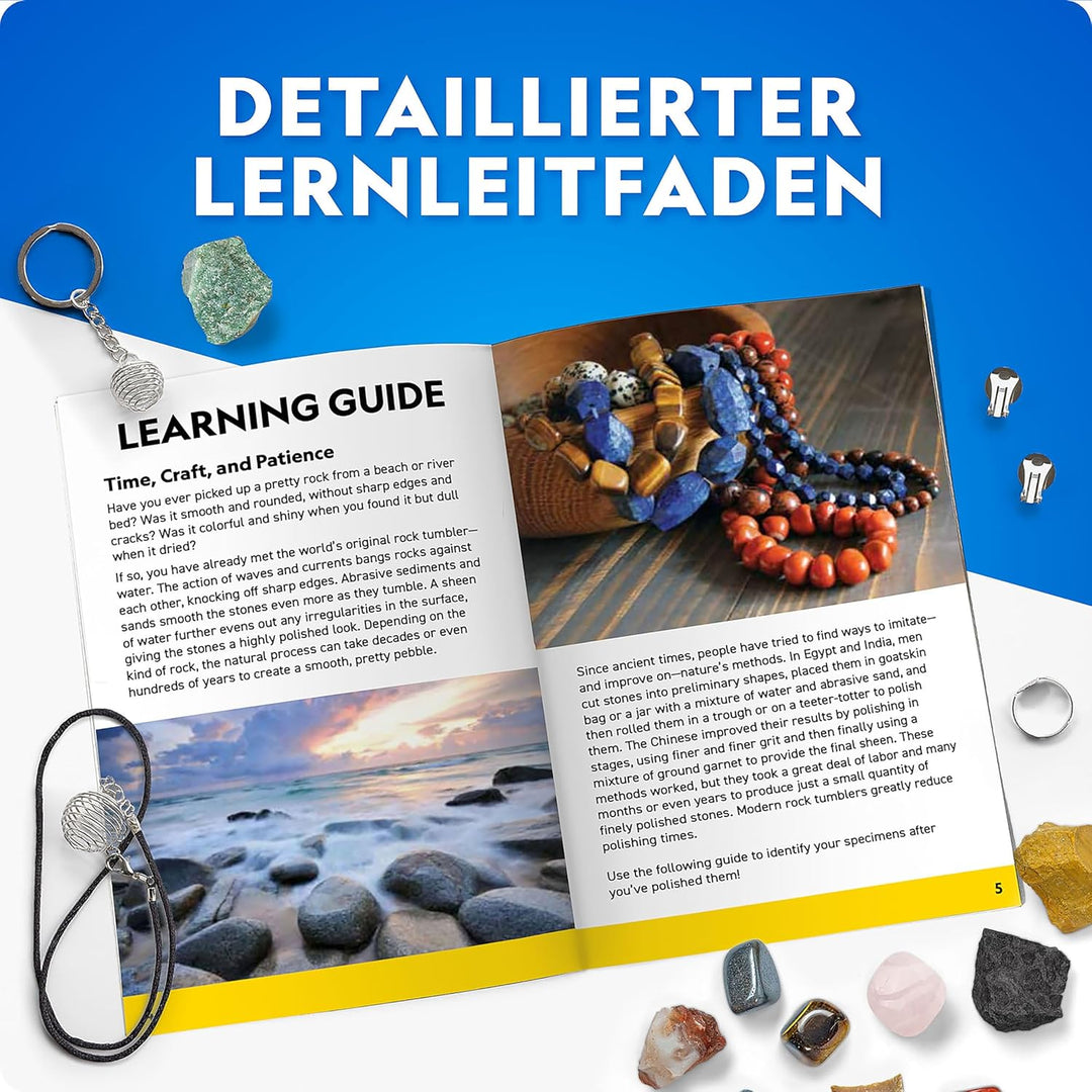 Blue Marble NATIONAL Geographic Trommel-Nachfüllset – 1,36 kg Rohsteine & Edelsteine zum Polieren, i