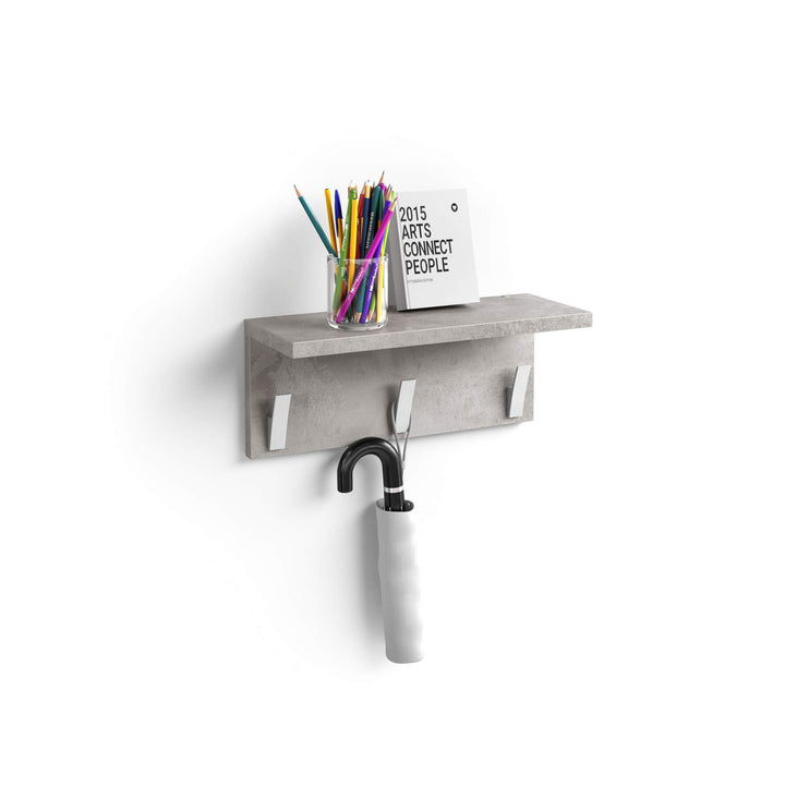 MOBILI FIVER, Rachele, Wandgarderobe 40 cm, grauer Beton, Made In Italy 40 cm Grauer Beton, 40 cm Gr