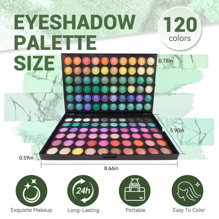 FantasyDay Profi 120 Farben Hochpigmentierte Warme Natürliche Matt Schminke Lidschatten Palette Make